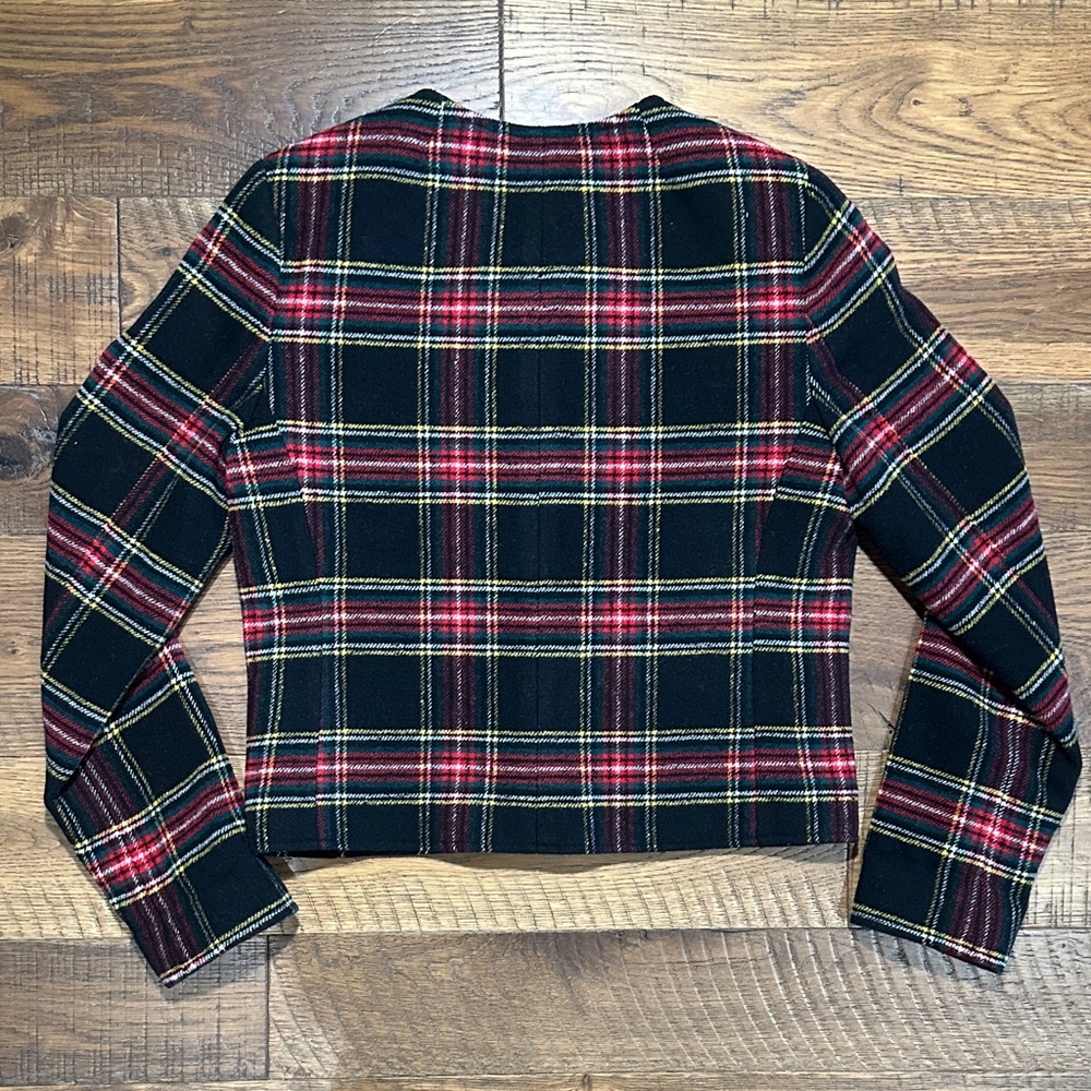 J. Crew Red and Green Plaid Jacket with Gold Accent - Picture 4 of 6